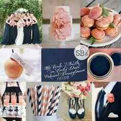 Combinaciones de colores navy blue y durazno! - 3