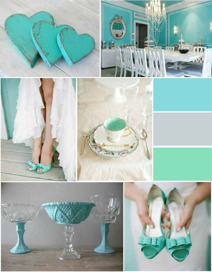 Combinación de colores en azul turquesa y blanco - 12