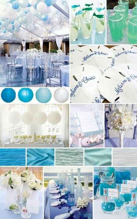 Combinación de colores en azul turquesa y blanco - 20