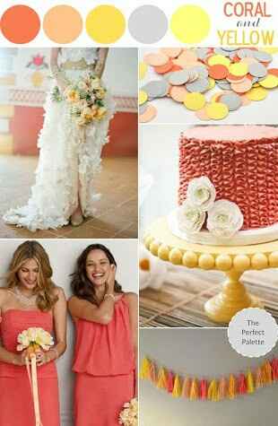 Combinaciones de colores amarillo y coral - 18