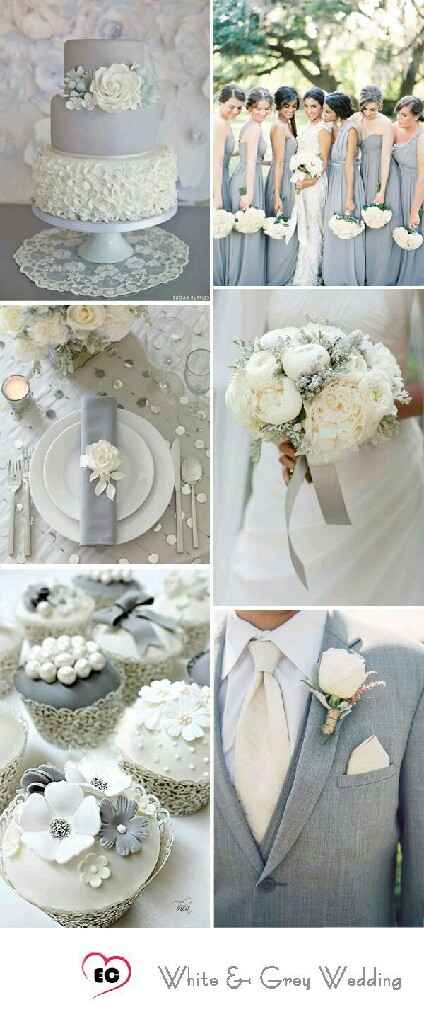 "combinaciones de colores en blanco y plateado - 2