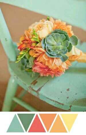 R: "combinaciones de colores en verde y coral - 23
