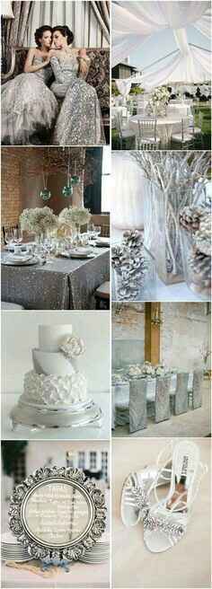 Combinaciones de colores en blanco y plata - 20