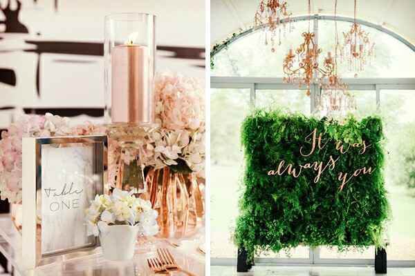 Combinaciones de colores entre rose gold y greenery - 17