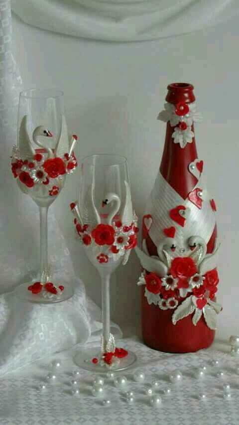 Copas decoradas en rojo - 10