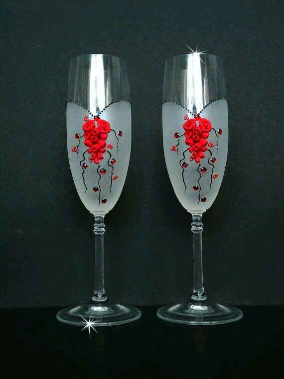 Copas decoradas en rojo - 19
