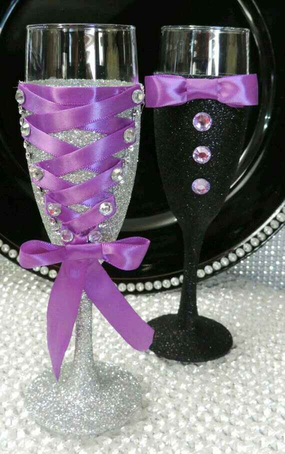 Decoración de copas en morado - 1