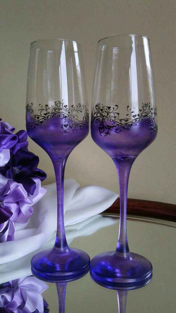 Decoración de copas en morado - 7