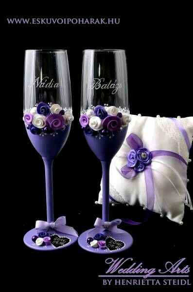 Decoración de copas en morado - 9