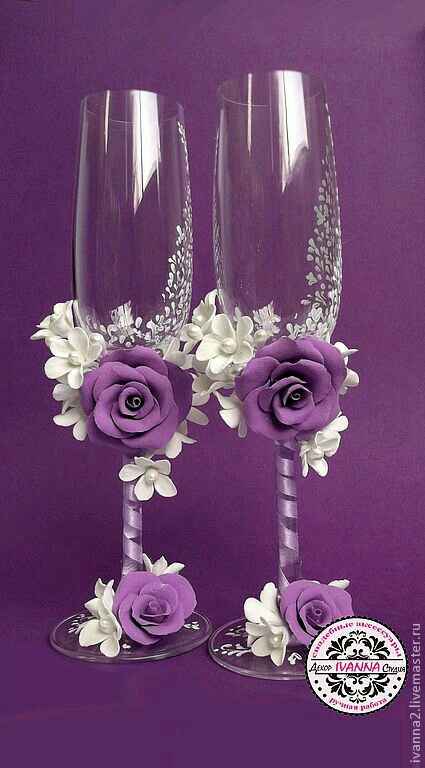 Decoración de copas en morado - 11