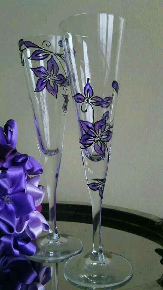 Decoración de copas en morado - 15