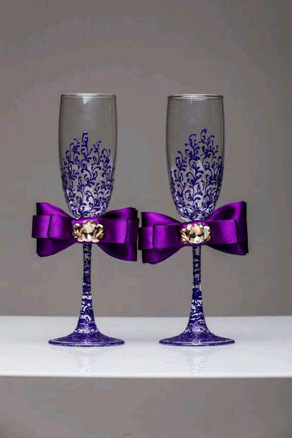 Decoración de copas en morado - 27