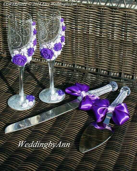 Decoración de copas en morado - 30