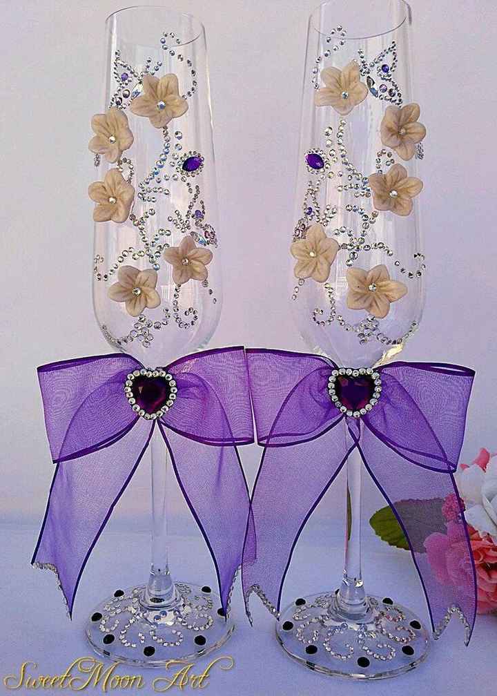 Decoración de copas en morado - 40