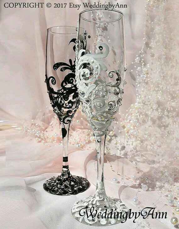 Decoración de copas en blanco y negro - 14