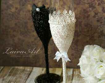 Decoración de copas en blanco y negro - 22