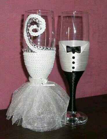 Decoración de copas en blanco y negro - 26