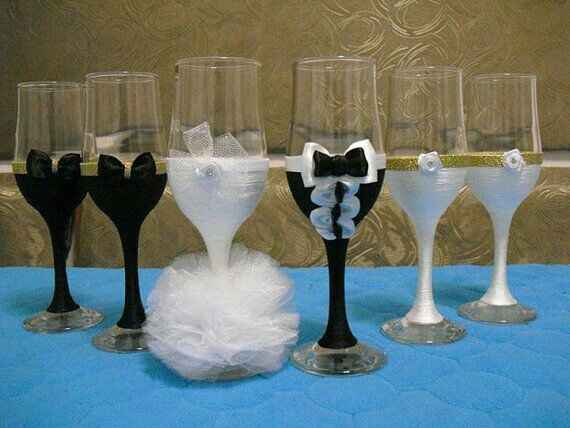 Decoración de copas en blanco y negro - 29