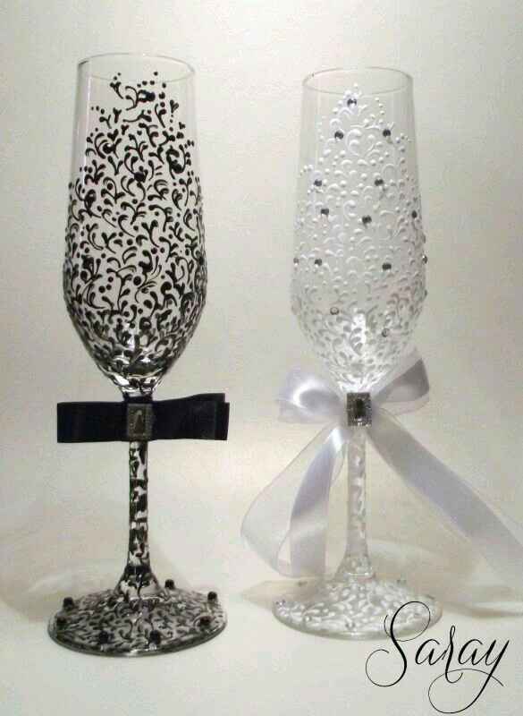 Decoración de copas en blanco y negro - 36