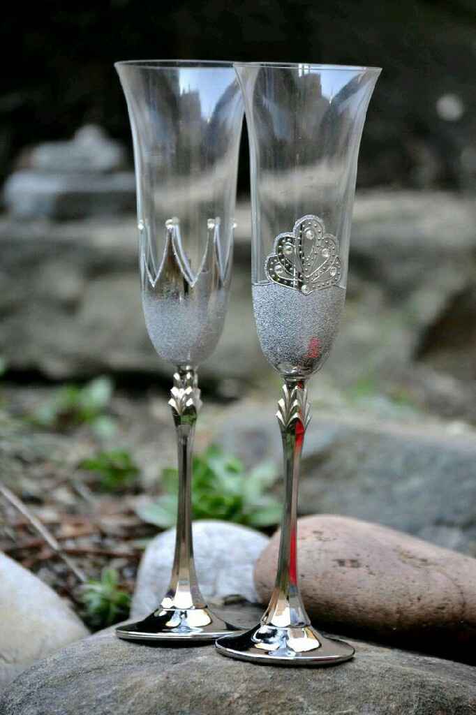 Copas decoradas en gris y plata - 4