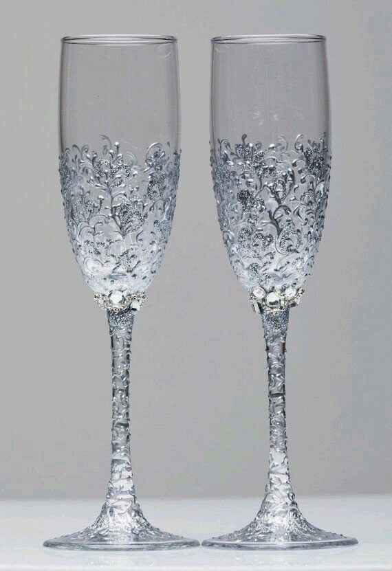 Copas decoradas en gris y plata - 15