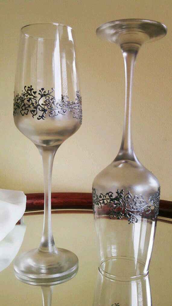 Copas decoradas en gris y plata - 17
