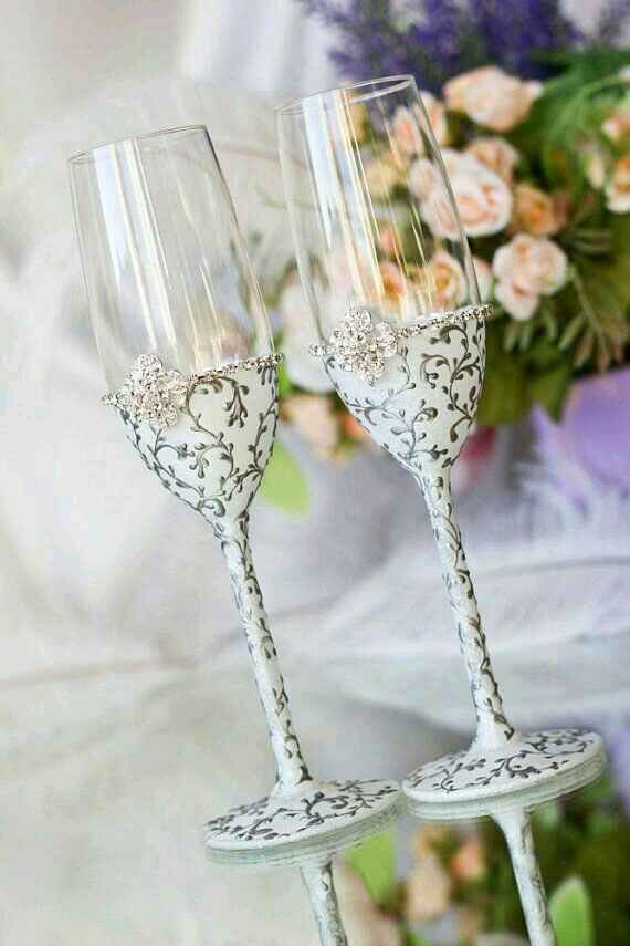 Copas decoradas en gris y plata - 19