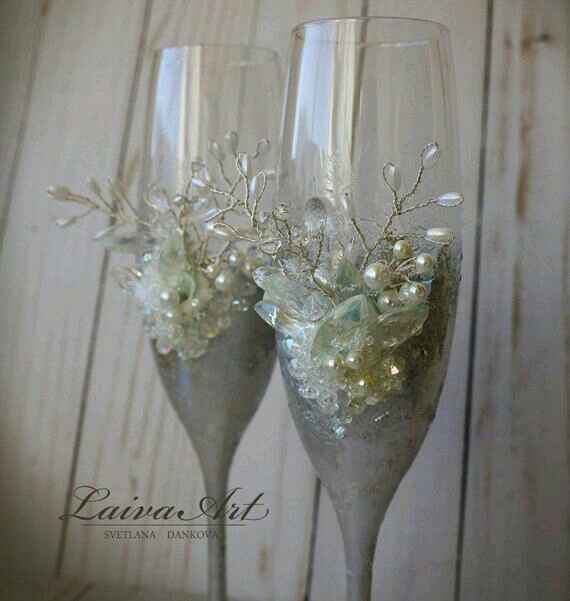 Copas decoradas en gris y plata - 21