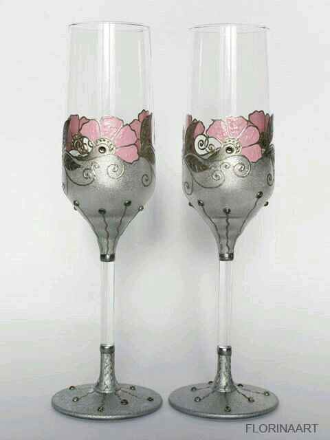Copas decoradas en gris y plata - 22