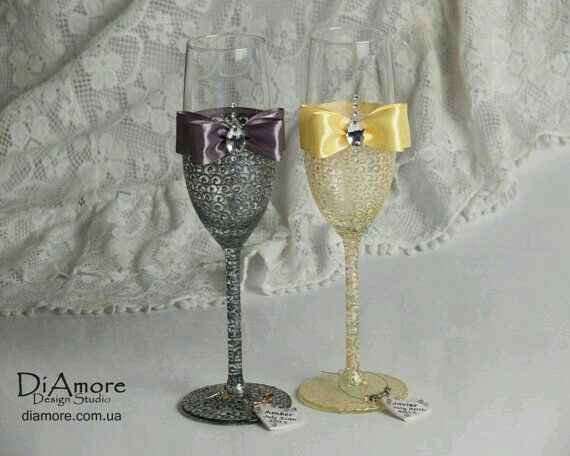Copas decoradas en gris y plata - 23