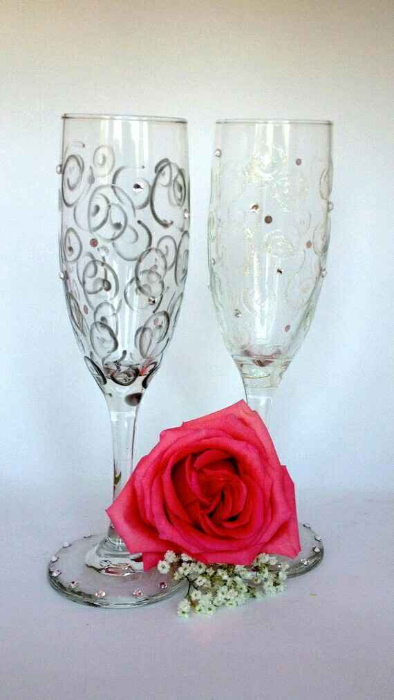 Copas decoradas en gris y plata - 24