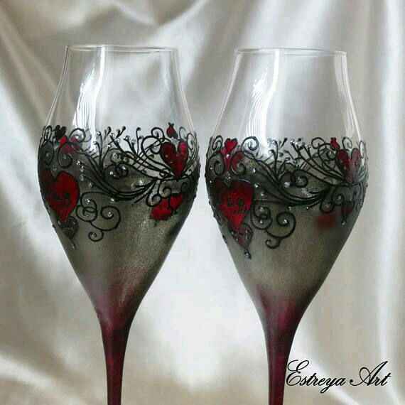 Copas decoradas en gris y plata - 25