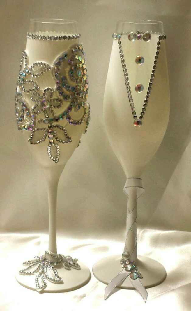 Copas decoradas en gris y plata - 27