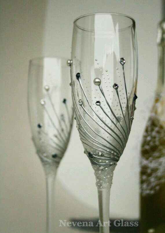 Copas decoradas en gris y plata - 29