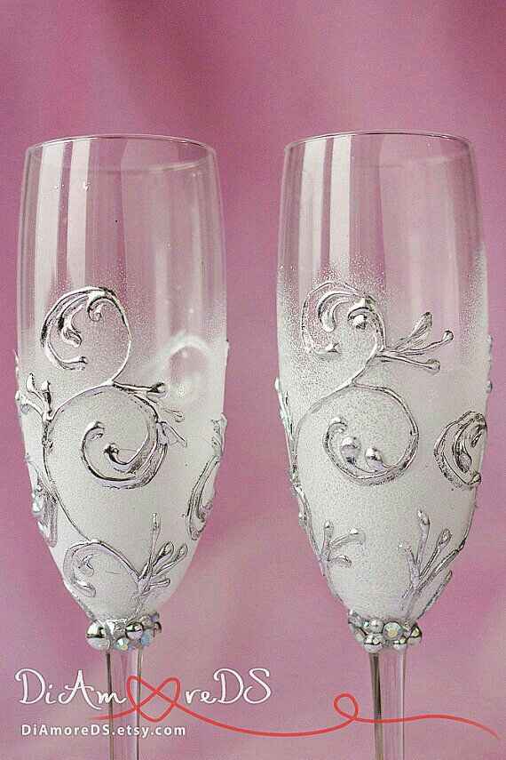 Copas decoradas en gris y plata - 31