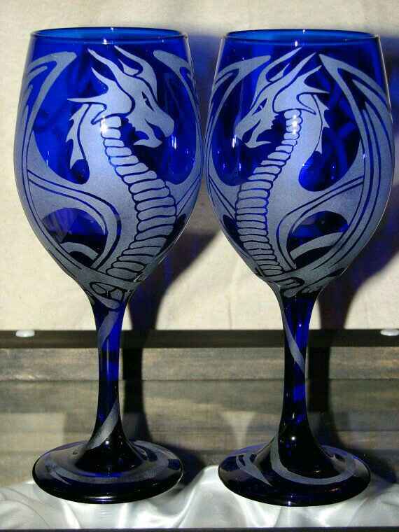 Copas decoradas en azul - 6