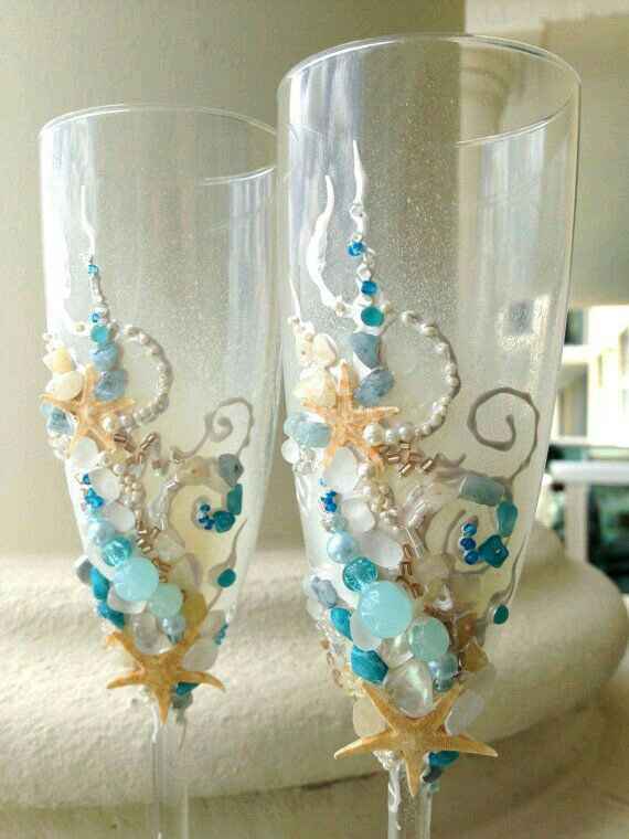 Copas decoradas en azul - 12