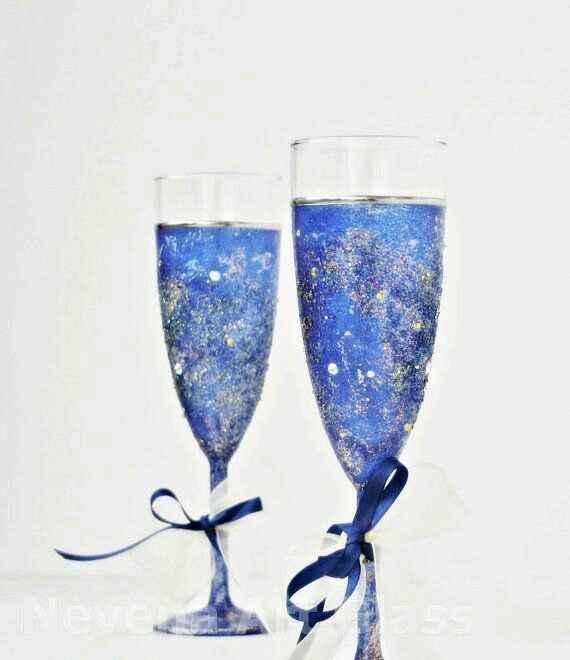 Copas decoradas en azul - 18