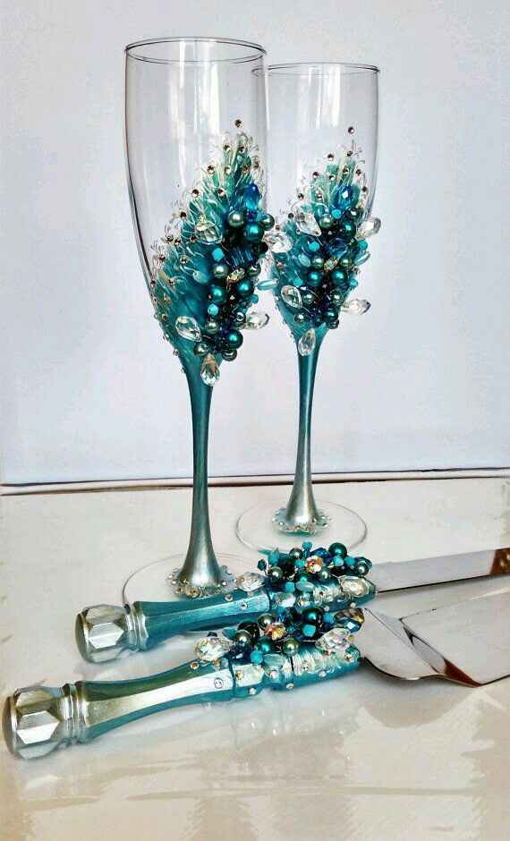 Copas decoradas en azul - 23
