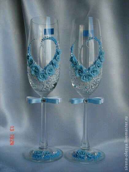 Copas decoradas en azul - 27