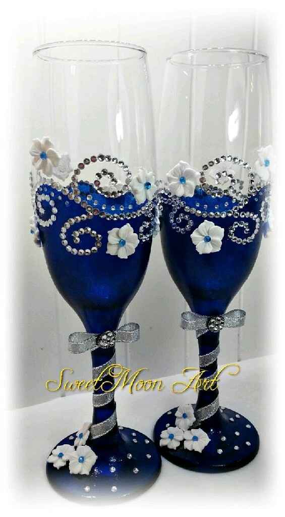 Copas decoradas en azul - 28
