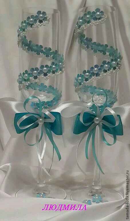 Copas decoradas en azul - 32