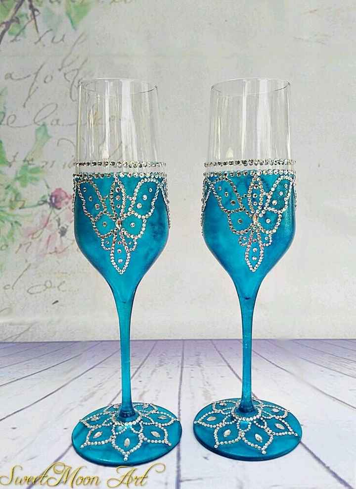 Copas decoradas en azul - 33