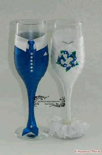 Copas decoradas en azul - 35