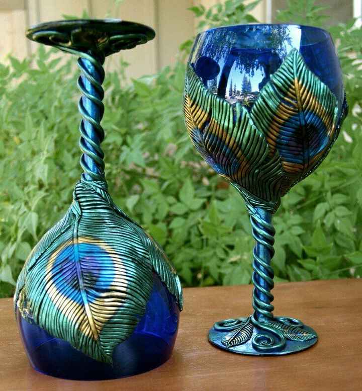 Copas decoradas en azul - 37