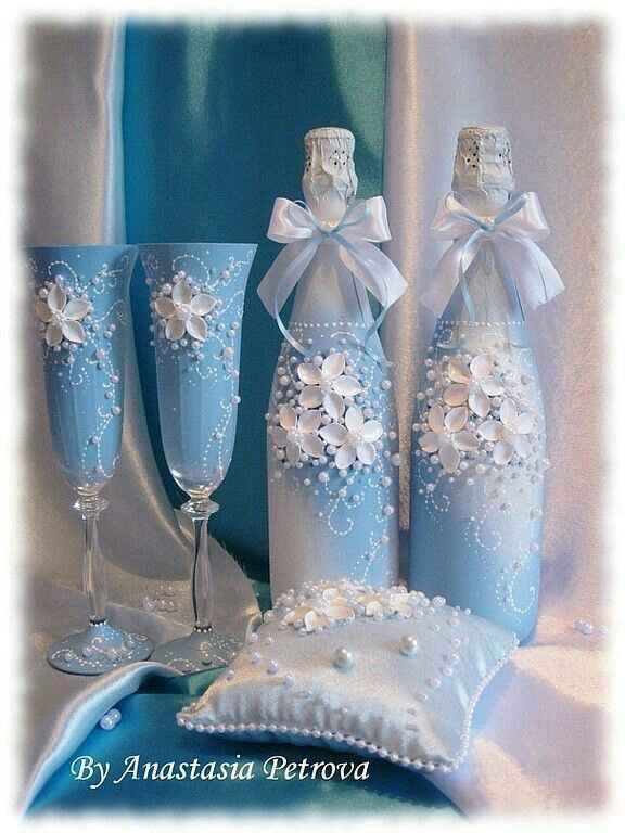 Copas decoradas en azul - 39