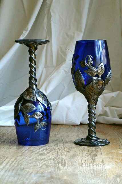 Copas decoradas en azul - 40