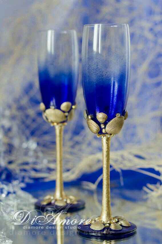 Copas decoradas en azul - 41