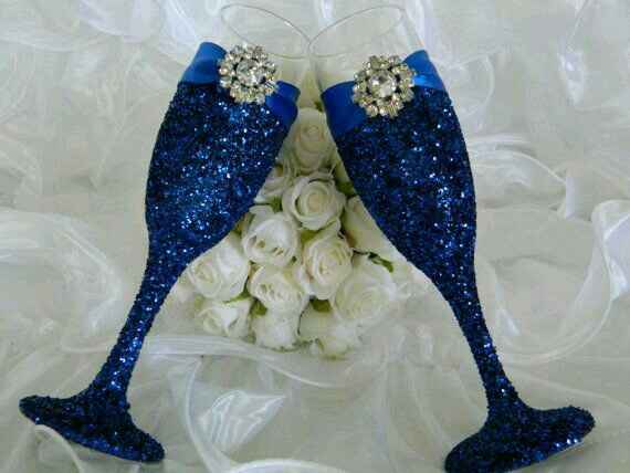 Copas decoradas en azul - 50