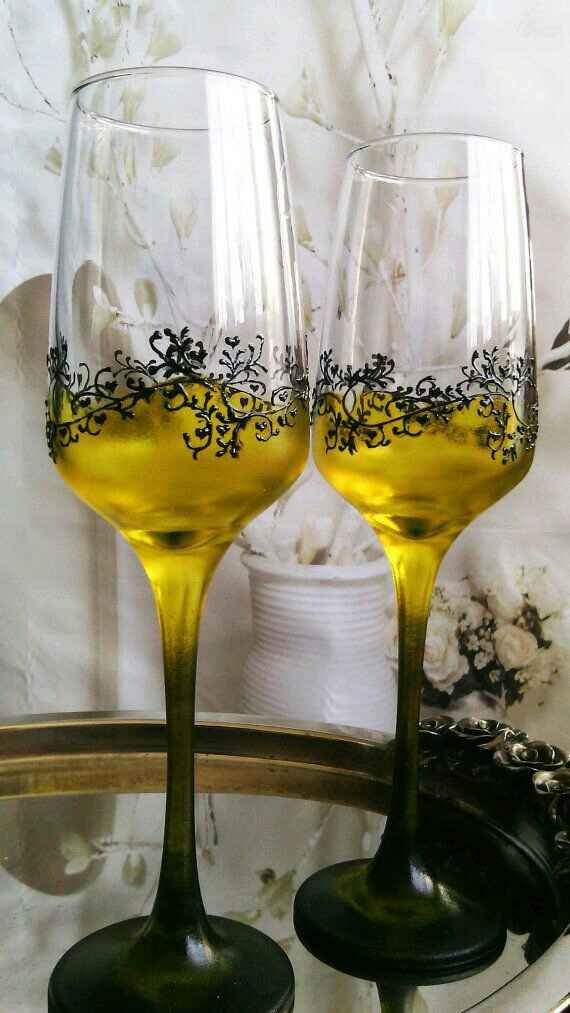 Copas decoradas en amarillo - 22
